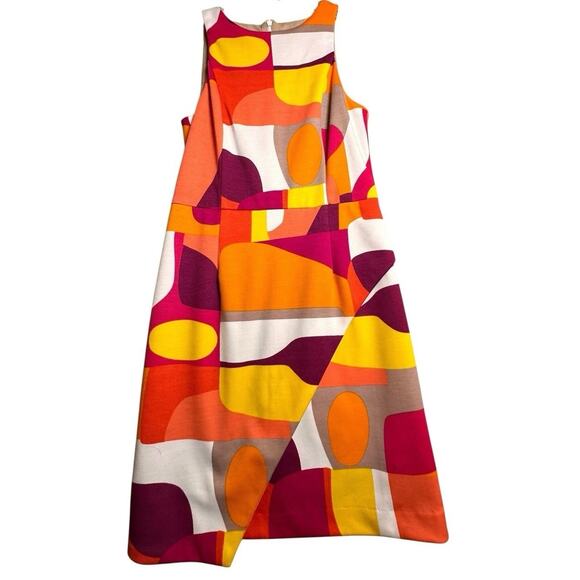 Trina Turk Mini Dress Women Yellow Orange Mod Sleeveless Sz 2 Scooby Doo Costume - Picture 14 of 15